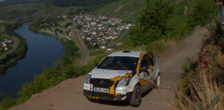 Hamadeh-Spaniol punktelos mit Dreirad bei Mittelrhein Rallye